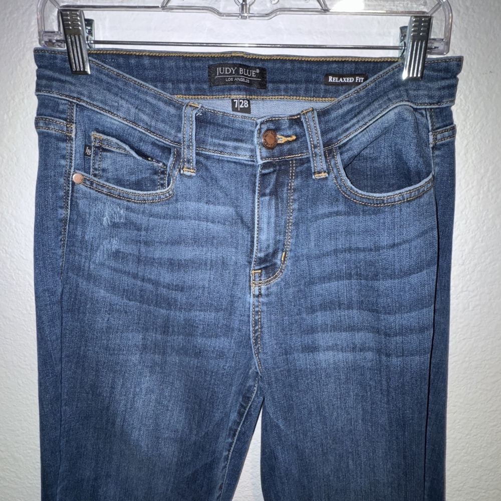 Judy Blue JB82251DK Womens Size 7/28 Relaxed Fit Dark Wash Stretch Denim Jeans - Picture 2 of 16